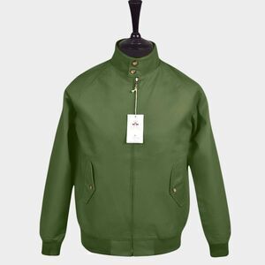 Real Hoxton London Harrington Jacket Olive Green Plaid Lined Men’s Size Medium